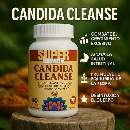 Cándida Cleanse - Fórmula Ayurvédica para la Salud Digestiva y Equilibrio Fúngico (90 Cápsulas)