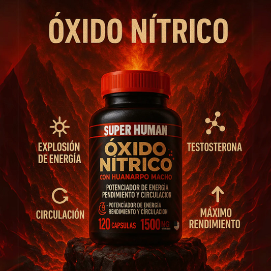 Óxido Nítrico™ – Cápsulas de Óxido Nítrico con Huanarpo para Energía, Potencia y Rendimiento , Fórmula Avanzada Natural (120 Cápsulas)