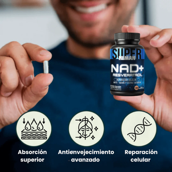 💊NAD + Resveratrol - Cápsulas de Reparación Celular Antienvejecimiento y Energía Extra