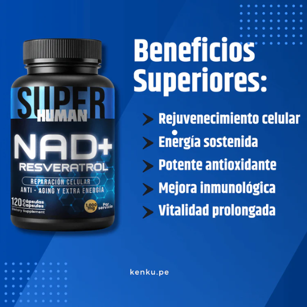 💊NAD + Resveratrol - Cápsulas de Reparación Celular Antienvejecimiento y Energía Extra