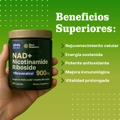 💊NAD + Resveratrol - Cápsulas de Reparación Celular Antienvejecimiento y Energía Extra.
