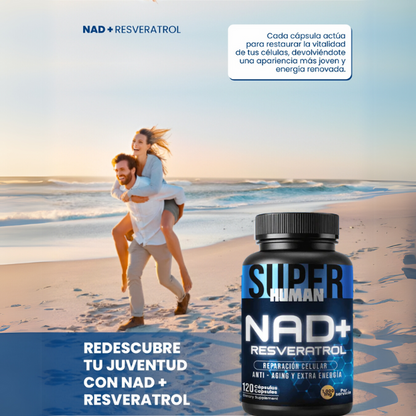 💊NAD + Resveratrol - Cápsulas de Reparación Celular Antienvejecimiento y Energía Extra